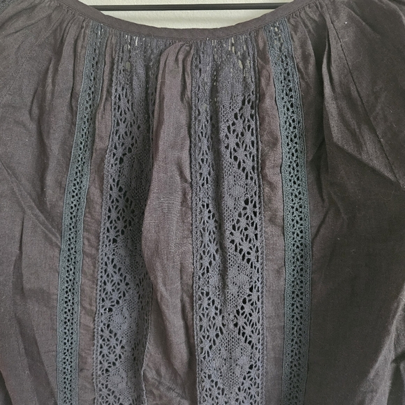 Loveshackfancy Black Lace Peasant Boho Blouse Size 1 - Picture 9 of 12